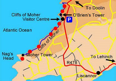 Cliffs of Moher Walk Map
