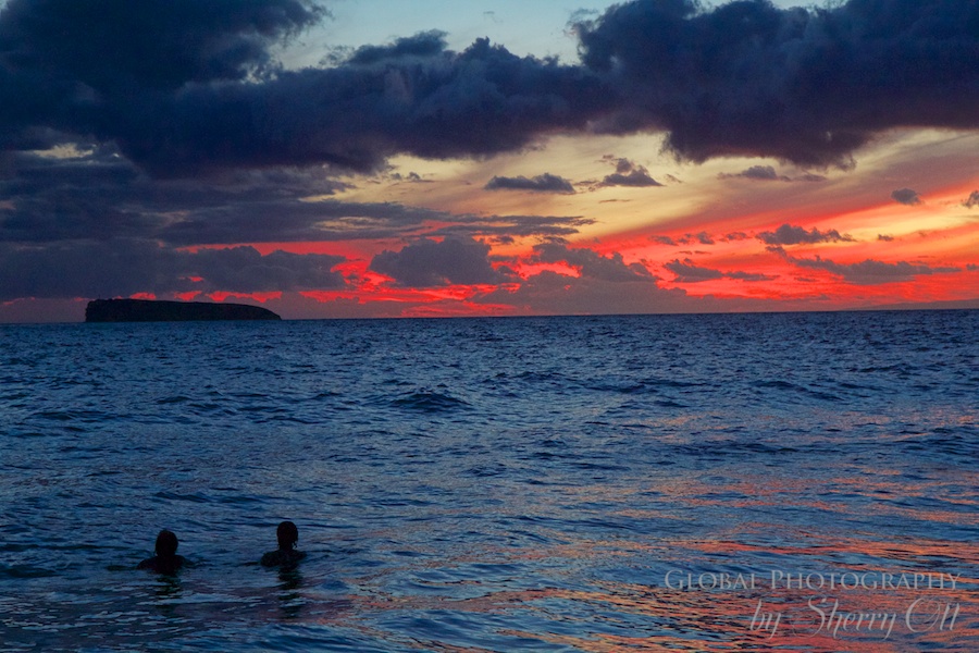 Maui Hawaii sunset little beach