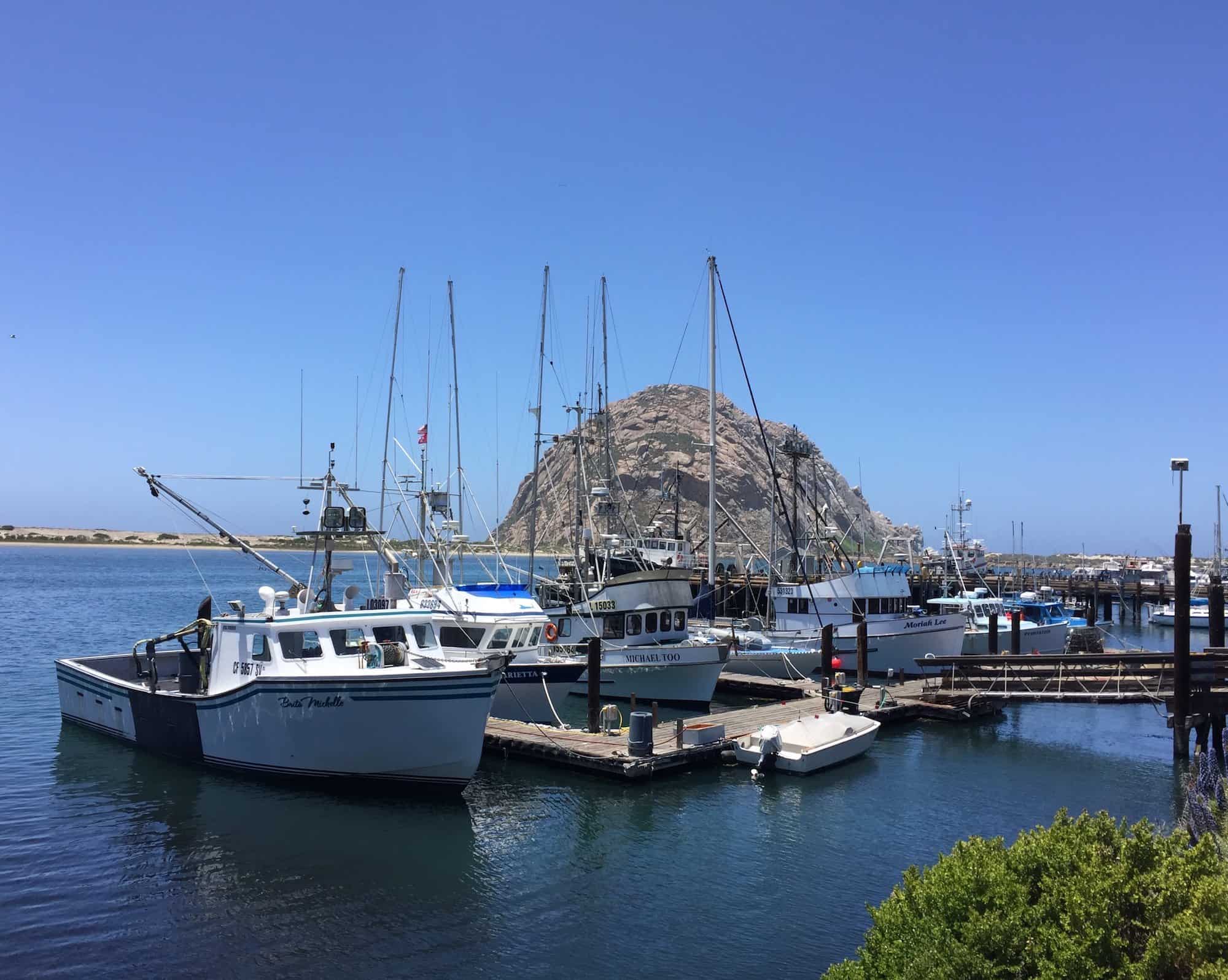 Morro Bay Morro Rock, a prominent ancient volcanic plug in Morro Bay, California