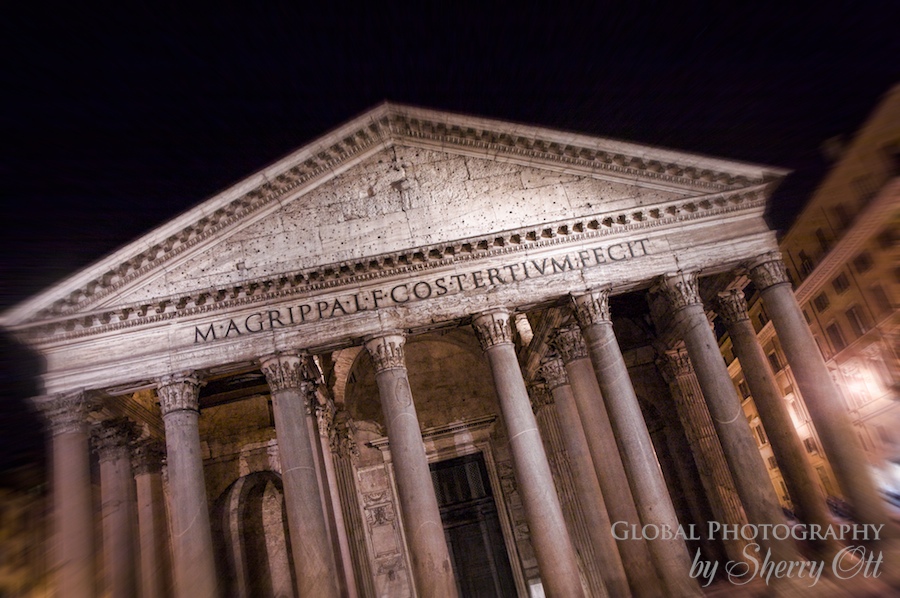 pantheon at night