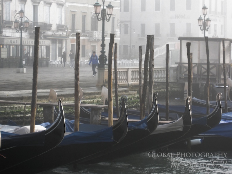Gondolas in the fog
