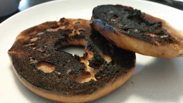 burned bagel