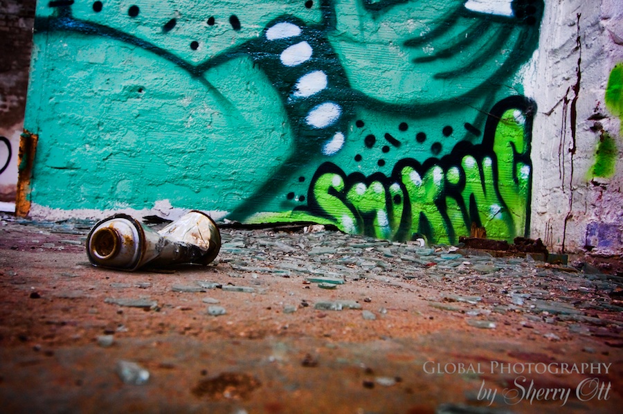 Graffiti and spray can
