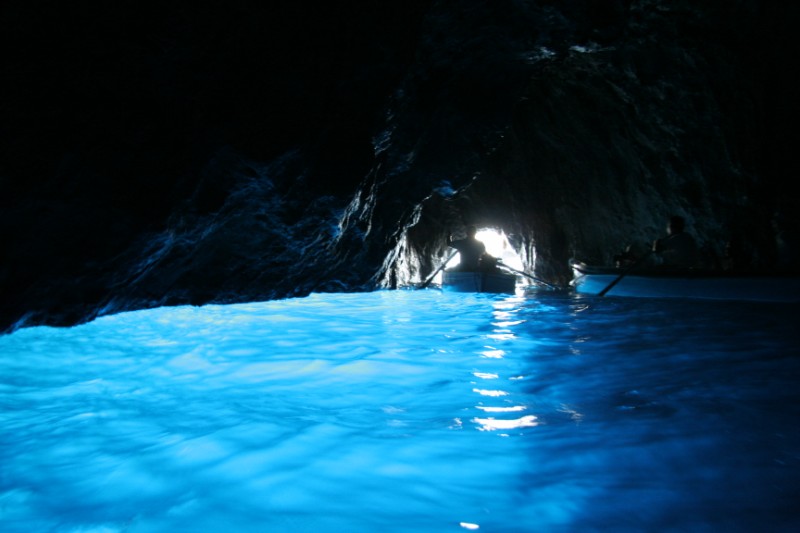Inside the Blue Grotto on Capri