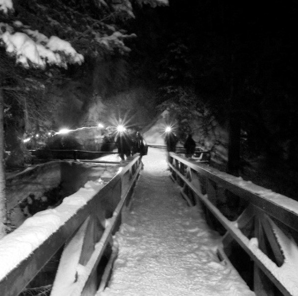 Night Snow Johnson Canyon
