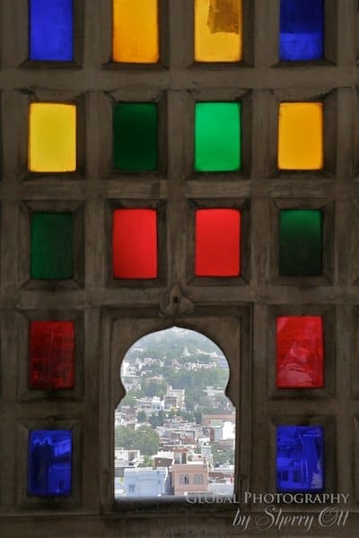 Colored glass window Udaipur India