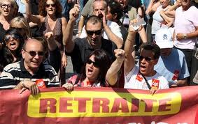 French strikers protest raising of retirement age to 62