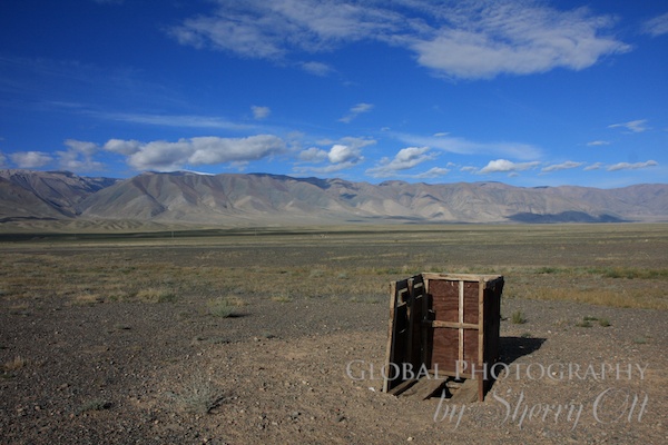 toilet with a view in Western Mongolia
